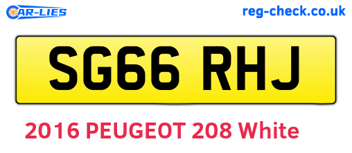 SG66RHJ are the vehicle registration plates.
