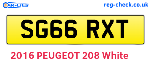 SG66RXT are the vehicle registration plates.