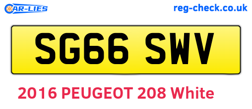SG66SWV are the vehicle registration plates.