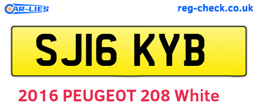 SJ16KYB are the vehicle registration plates.