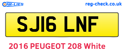 SJ16LNF are the vehicle registration plates.