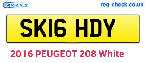 SK16HDY are the vehicle registration plates.