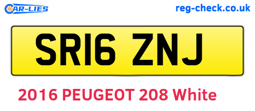 SR16ZNJ are the vehicle registration plates.