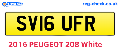 SV16UFR are the vehicle registration plates.