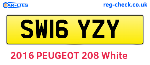 SW16YZY are the vehicle registration plates.