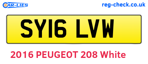 SY16LVW are the vehicle registration plates.