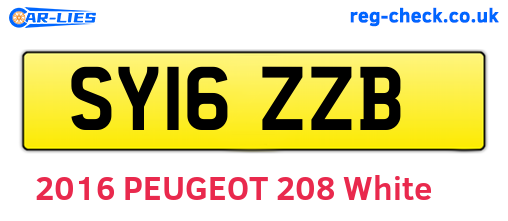 SY16ZZB are the vehicle registration plates.