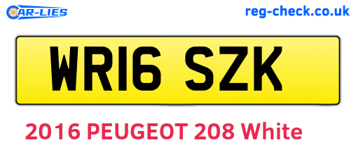 WR16SZK are the vehicle registration plates.