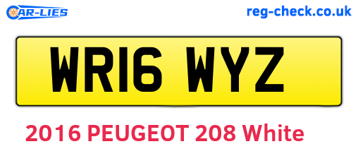WR16WYZ are the vehicle registration plates.