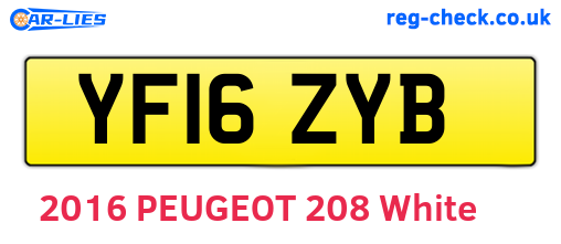 YF16ZYB are the vehicle registration plates.