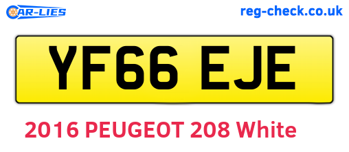 YF66EJE are the vehicle registration plates.