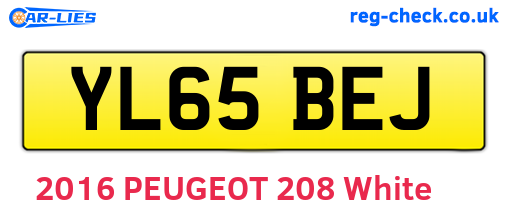 YL65BEJ are the vehicle registration plates.