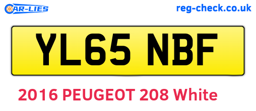 YL65NBF are the vehicle registration plates.