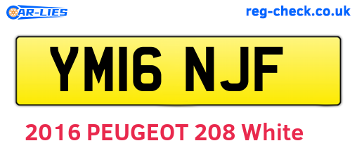 YM16NJF are the vehicle registration plates.