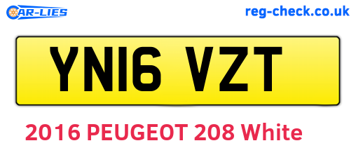YN16VZT are the vehicle registration plates.