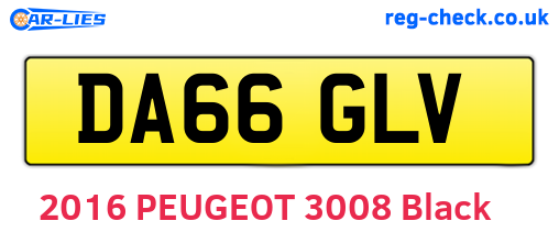 DA66GLV are the vehicle registration plates.