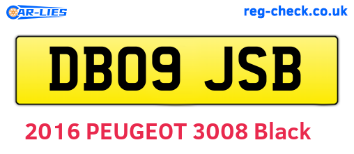 DB09JSB are the vehicle registration plates.