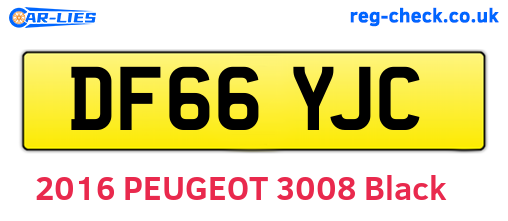 DF66YJC are the vehicle registration plates.