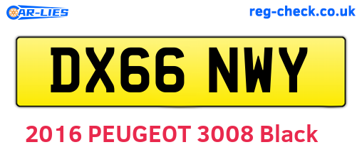 DX66NWY are the vehicle registration plates.