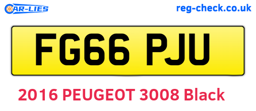 FG66PJU are the vehicle registration plates.