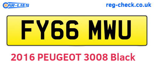 FY66MWU are the vehicle registration plates.