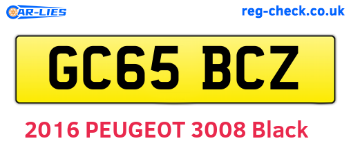 GC65BCZ are the vehicle registration plates.