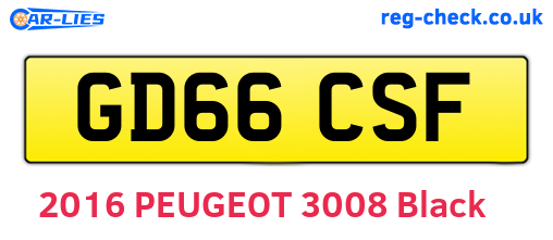 GD66CSF are the vehicle registration plates.
