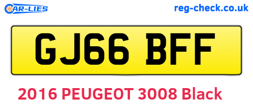 GJ66BFF are the vehicle registration plates.