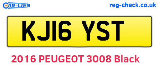 KJ16YST are the vehicle registration plates.
