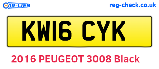 KW16CYK are the vehicle registration plates.