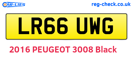 LR66UWG are the vehicle registration plates.