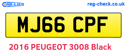 MJ66CPF are the vehicle registration plates.