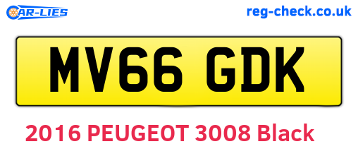 MV66GDK are the vehicle registration plates.
