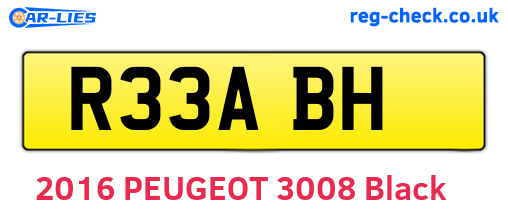 R33ABH are the vehicle registration plates.