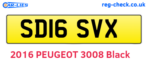 SD16SVX are the vehicle registration plates.