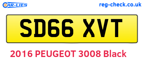 SD66XVT are the vehicle registration plates.