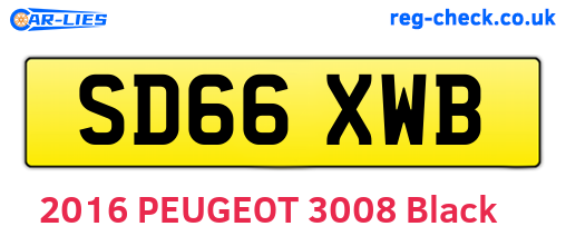 SD66XWB are the vehicle registration plates.