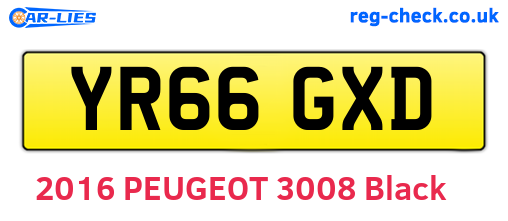 YR66GXD are the vehicle registration plates.