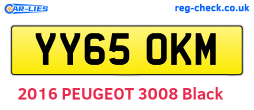 YY65OKM are the vehicle registration plates.