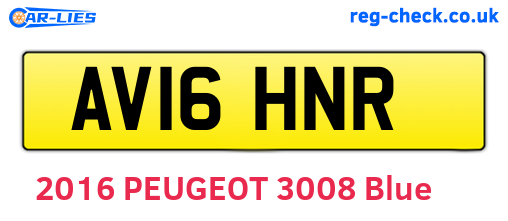 AV16HNR are the vehicle registration plates.