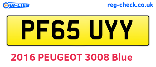 PF65UYY are the vehicle registration plates.