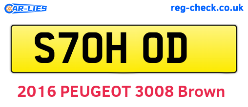 S70HOD are the vehicle registration plates.
