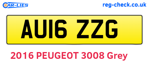 AU16ZZG are the vehicle registration plates.