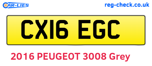 CX16EGC are the vehicle registration plates.