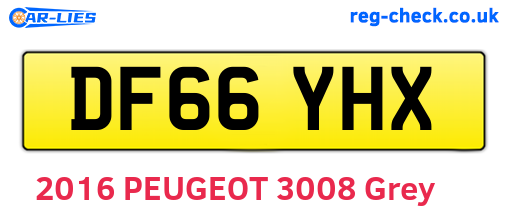 DF66YHX are the vehicle registration plates.