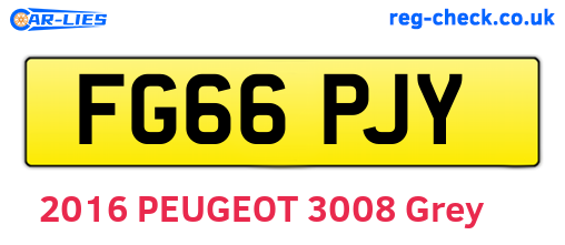 FG66PJY are the vehicle registration plates.