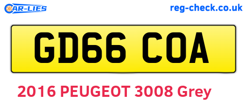 GD66COA are the vehicle registration plates.