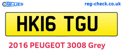 HK16TGU are the vehicle registration plates.