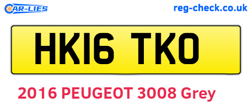 HK16TKO are the vehicle registration plates.