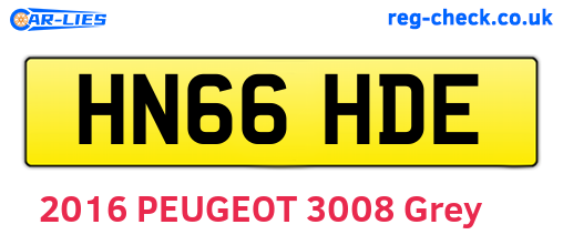 HN66HDE are the vehicle registration plates.